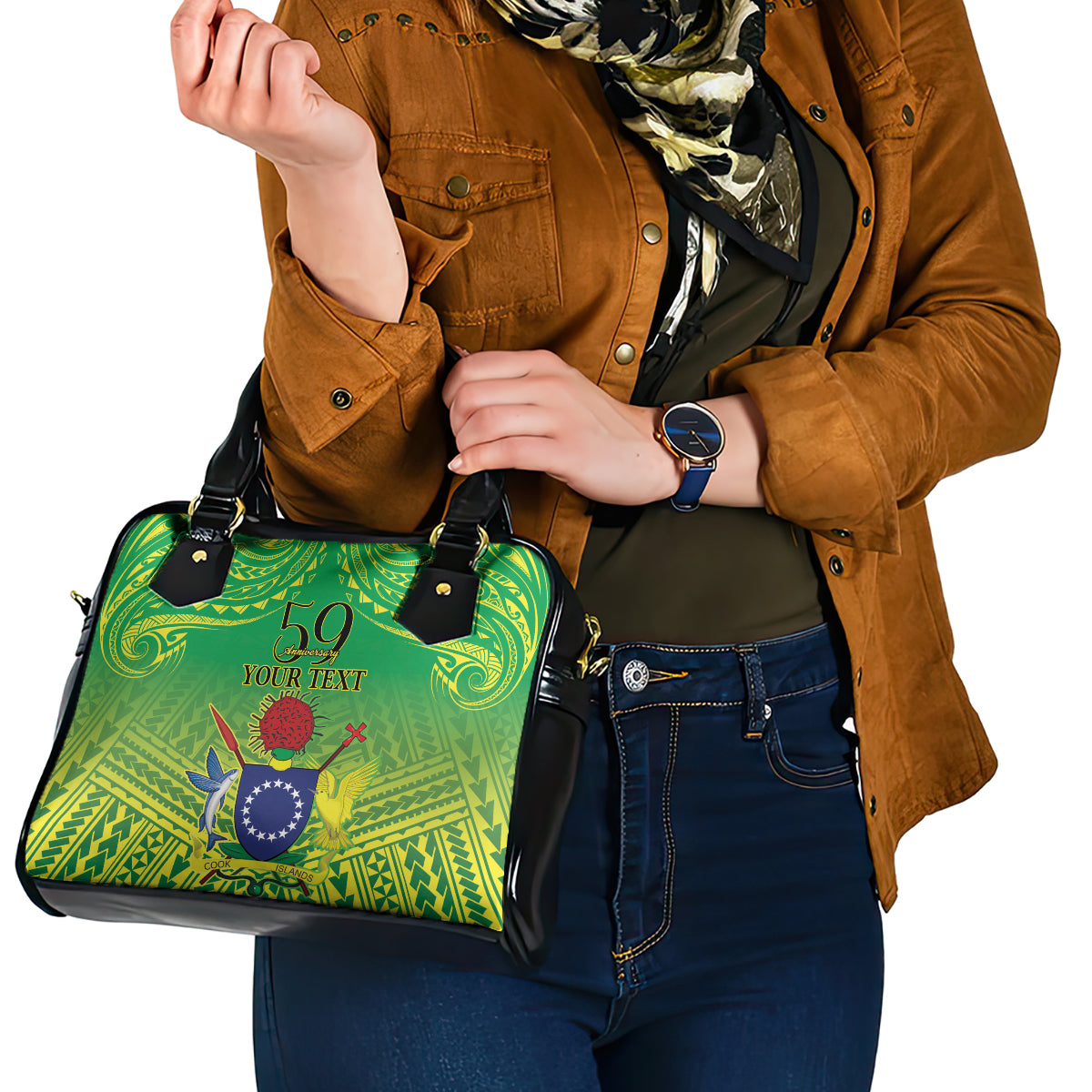 Cook Islands Constitution Day Shoulder Handbag Kuki Airani Since 1965