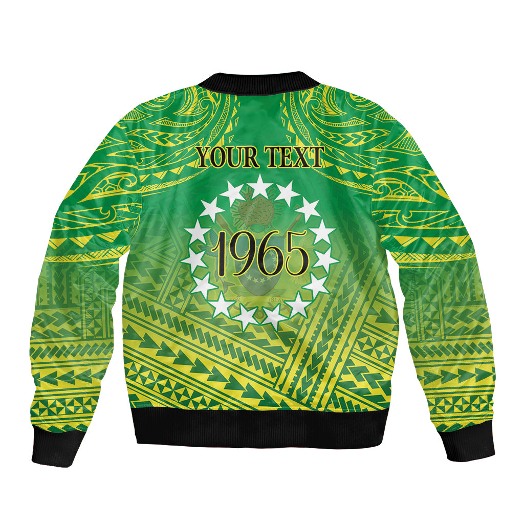 Cook Islands Constitution Day Sleeve Zip Bomber Jacket Kuki Airani Since 1965 LT9 - Polynesian Pride