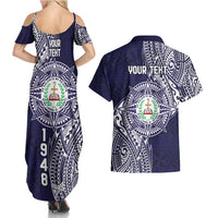 Personalised Tonga Sia'atoutai Theological College Couples Matching Summer Maxi Dress and Hawaiian Shirt Since 1948 Special Kupesi Pattern LT9 - Polynesian Pride