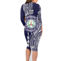 Personalised Tonga Sia'atoutai Theological College Family Matching Long Sleeve Bodycon Dress and Hawaiian Shirt Since 1948 Special Kupesi Pattern LT9 - Polynesian Pride
