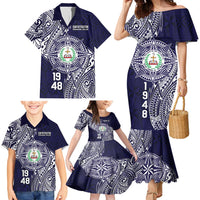 Personalised Tonga Sia'atoutai Theological College Family Matching Mermaid Dress and Hawaiian Shirt Since 1948 Special Kupesi Pattern LT9 - Polynesian Pride