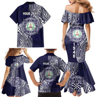 Personalised Tonga Sia'atoutai Theological College Family Matching Mermaid Dress and Hawaiian Shirt Since 1948 Special Kupesi Pattern LT9 - Polynesian Pride