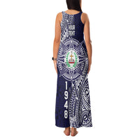 Personalised Tonga Sia'atoutai Theological College Family Matching Tank Maxi Dress and Hawaiian Shirt Since 1948 Special Kupesi Pattern LT9 - Polynesian Pride
