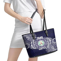 Personalised Tonga Sia'atoutai Theological College Leather Tote Bag Since 1948 Special Kupesi Pattern