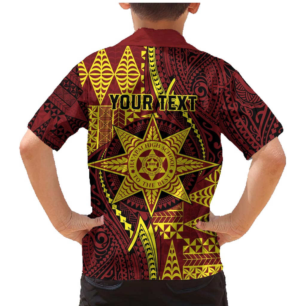 Personalised Tonga Haapai High School Family Matching Mermaid Dress and Hawaiian Shirt Special Kupesi Pattern LT9 - Polynesian Pride