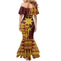 Personalised Tonga Haapai High School Family Matching Mermaid Dress and Hawaiian Shirt Special Kupesi Pattern LT9 - Polynesian Pride