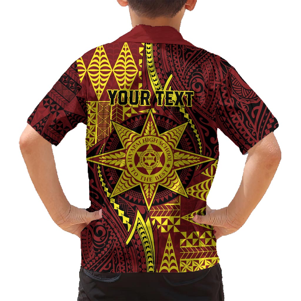 Personalised Tonga Haapai High School Family Matching Off Shoulder Maxi Dress and Hawaiian Shirt Special Kupesi Pattern LT9 - Polynesian Pride