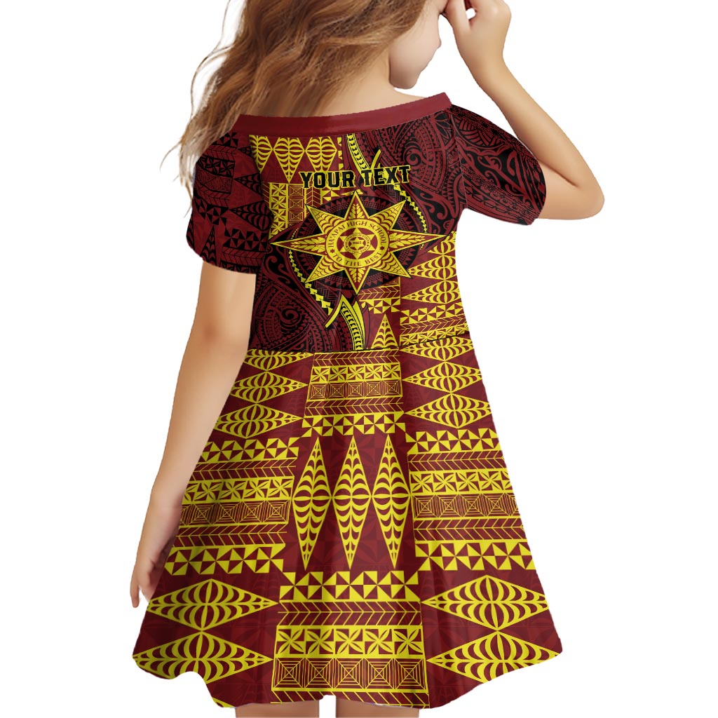 Personalised Tonga Haapai High School Family Matching Off Shoulder Short Dress and Hawaiian Shirt Special Kupesi Pattern LT9 - Polynesian Pride