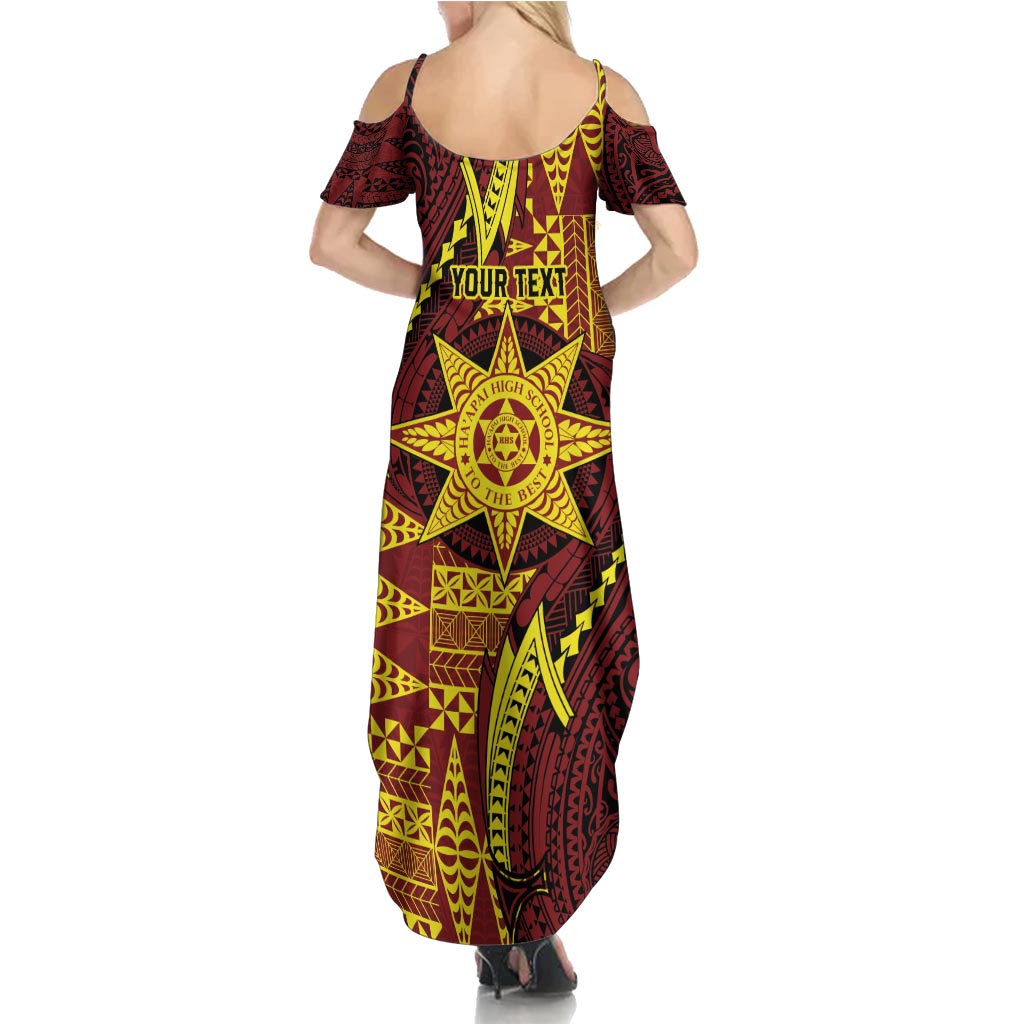 Personalised Tonga Haapai High School Family Matching Summer Maxi Dress and Hawaiian Shirt Special Kupesi Pattern LT9 - Polynesian Pride