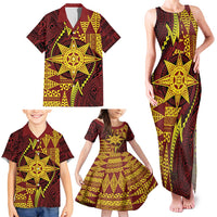 Personalised Tonga Haapai High School Family Matching Tank Maxi Dress and Hawaiian Shirt Special Kupesi Pattern LT9 - Polynesian Pride