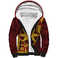 Personalised Tonga Haapai High School Sherpa Hoodie Special Kupesi Pattern LT9 Unisex Gold - Polynesian Pride