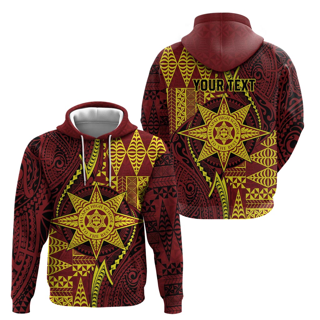 Personalised Tonga Haapai High School Zip Hoodie Special Kupesi Pattern