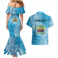 Personalised Tonga Lavengamalie College Couples Matching Mermaid Dress and Hawaiian Shirt Since 1980 Special Kupesi Pattern LT9 - Polynesian Pride