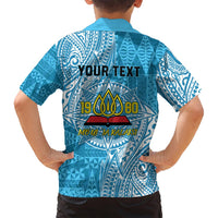 Personalised Tonga Lavengamalie College Family Matching Off Shoulder Maxi Dress and Hawaiian Shirt Since 1980 Special Kupesi Pattern LT9 - Polynesian Pride
