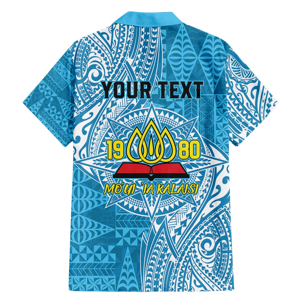 Personalised Tonga Lavengamalie College Family Matching Off Shoulder Short Dress and Hawaiian Shirt Since 1980 Special Kupesi Pattern LT9 - Polynesian Pride