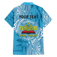 Personalised Tonga Lavengamalie College Family Matching Off Shoulder Short Dress and Hawaiian Shirt Since 1980 Special Kupesi Pattern LT9 - Polynesian Pride