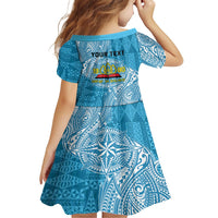 Personalised Tonga Lavengamalie College Family Matching Short Sleeve Bodycon Dress and Hawaiian Shirt Since 1980 Special Kupesi Pattern LT9 - Polynesian Pride