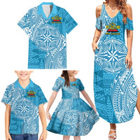 Personalised Tonga Lavengamalie College Family Matching Summer Maxi Dress and Hawaiian Shirt Since 1980 Special Kupesi Pattern LT9 - Polynesian Pride