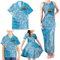 Personalised Tonga Lavengamalie College Family Matching Tank Maxi Dress and Hawaiian Shirt Since 1980 Special Kupesi Pattern LT9 - Polynesian Pride
