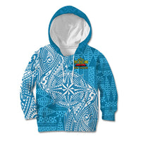 Personalised Tonga Lavengamalie College Kid Hoodie Since 1980 Special Kupesi Pattern LT9 Hoodie Blue - Polynesian Pride