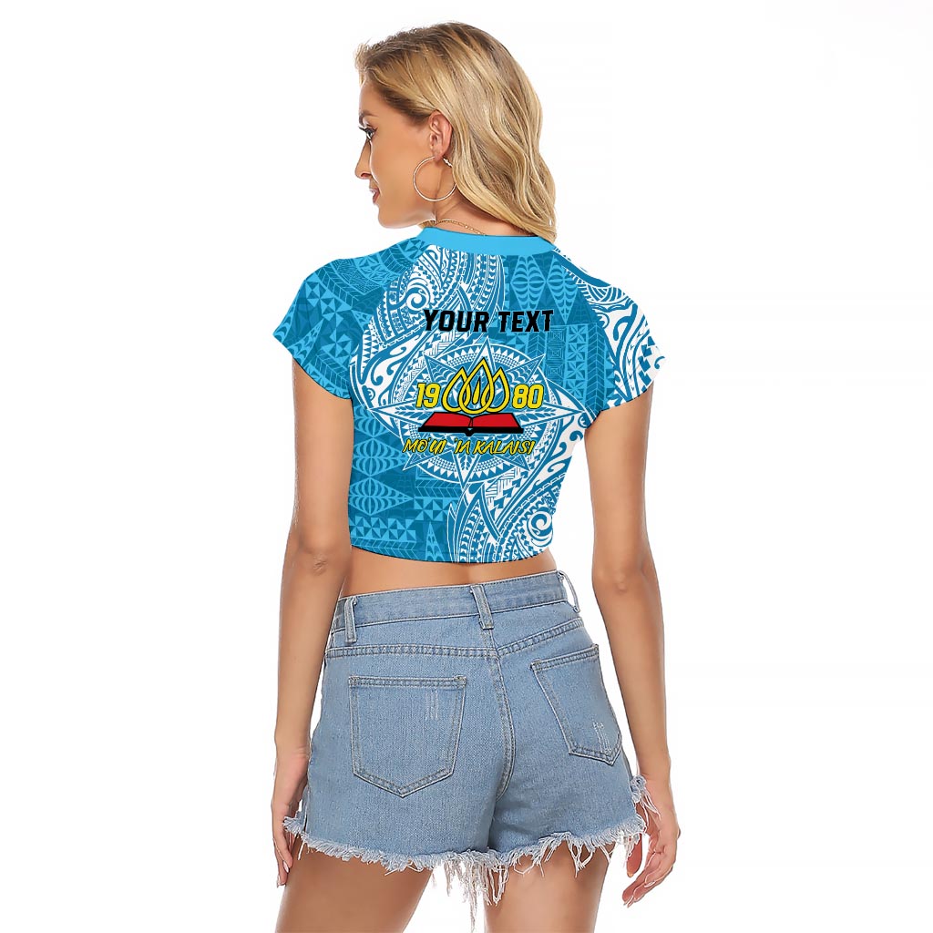 Personalised Tonga Lavengamalie College Raglan Cropped T Shirt Since 1980 Special Kupesi Pattern