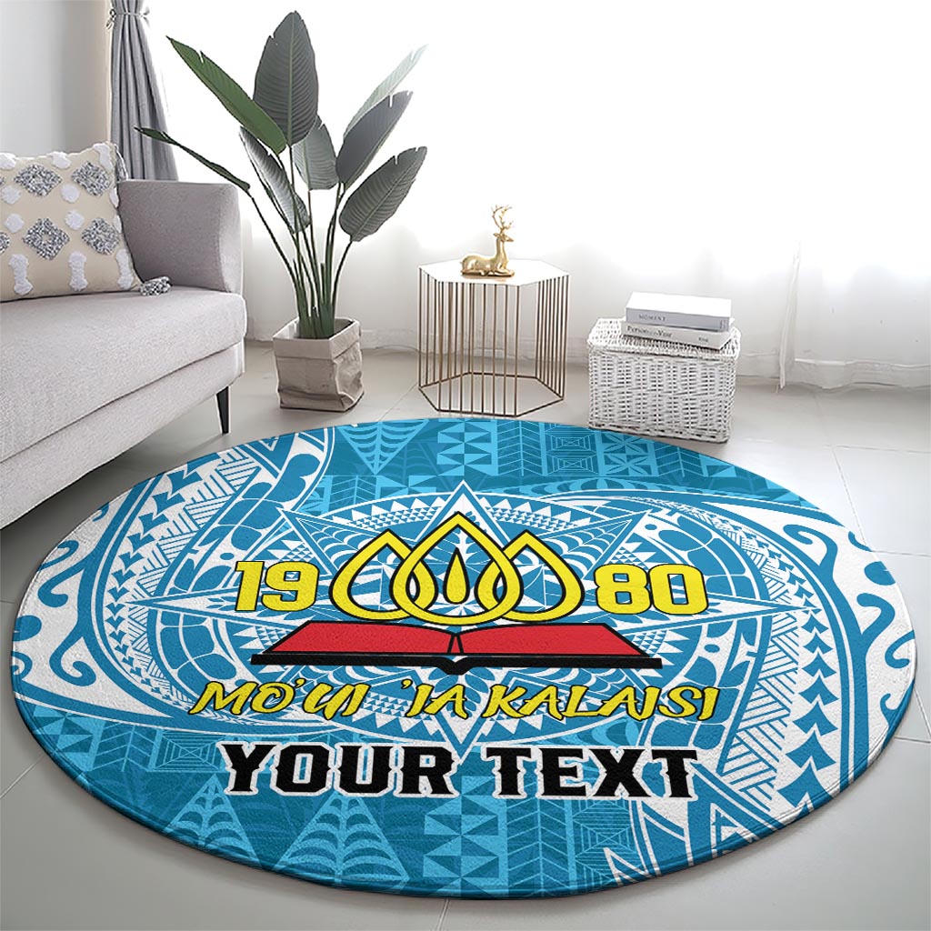 Personalised Tonga Lavengamalie College Round Carpet Since 1980 Special Kupesi Pattern LT9 - Polynesian Pride