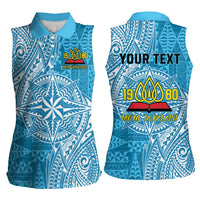 Personalised Tonga Lavengamalie College Women Sleeveless Polo Shirt Since 1980 Special Kupesi Pattern LT9 - Polynesian Pride