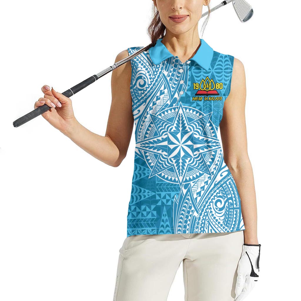 Personalised Tonga Lavengamalie College Women Sleeveless Polo Shirt Since 1980 Special Kupesi Pattern LT9 - Polynesian Pride