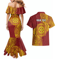 Personalised Tonga Niuatoputapu High School Couples Matching Mermaid Dress and Hawaiian Shirt Special Kupesi Pattern LT9 - Polynesian Pride