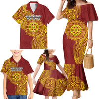 Personalised Tonga Niuatoputapu High School Family Matching Mermaid Dress and Hawaiian Shirt Special Kupesi Pattern LT9 - Polynesian Pride