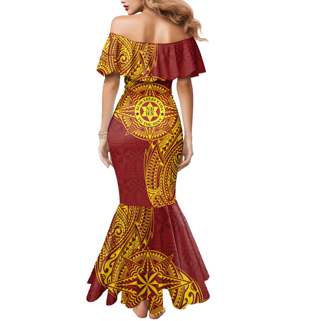 Personalised Tonga Niuatoputapu High School Family Matching Mermaid Dress and Hawaiian Shirt Special Kupesi Pattern LT9 - Polynesian Pride