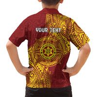 Personalised Tonga Niuatoputapu High School Family Matching Off Shoulder Maxi Dress and Hawaiian Shirt Special Kupesi Pattern LT9 - Polynesian Pride