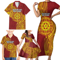 Personalised Tonga Niuatoputapu High School Family Matching Short Sleeve Bodycon Dress and Hawaiian Shirt Special Kupesi Pattern LT9 - Polynesian Pride