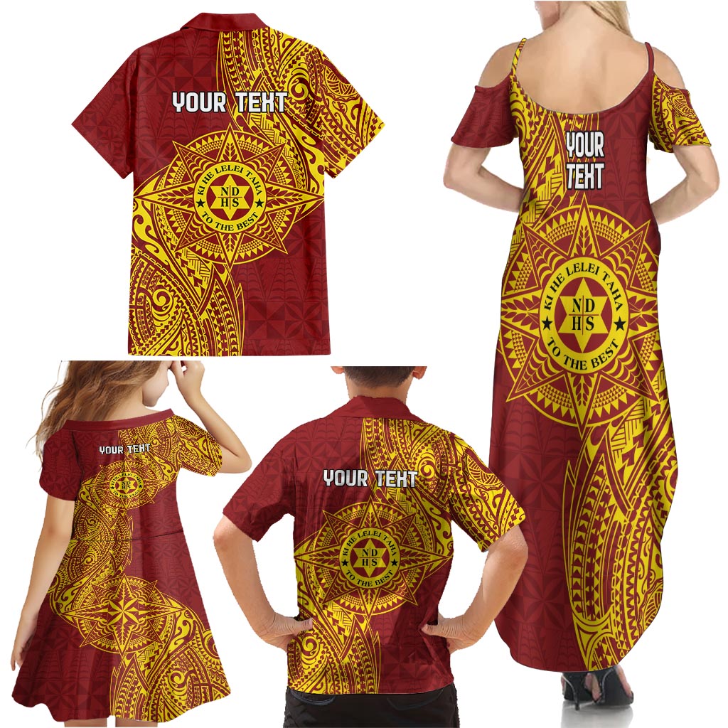 Personalised Tonga Niuatoputapu High School Family Matching Summer Maxi Dress and Hawaiian Shirt Special Kupesi Pattern LT9 - Polynesian Pride