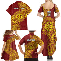 Personalised Tonga Niuatoputapu High School Family Matching Summer Maxi Dress and Hawaiian Shirt Special Kupesi Pattern LT9 - Polynesian Pride