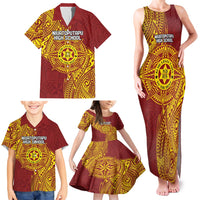 Personalised Tonga Niuatoputapu High School Family Matching Tank Maxi Dress and Hawaiian Shirt Special Kupesi Pattern LT9 - Polynesian Pride