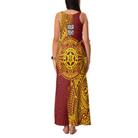 Personalised Tonga Niuatoputapu High School Family Matching Tank Maxi Dress and Hawaiian Shirt Special Kupesi Pattern LT9 - Polynesian Pride