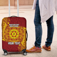 Personalised Tonga Niuatoputapu High School Luggage Cover Special Kupesi Pattern LT9 Gold - Polynesian Pride
