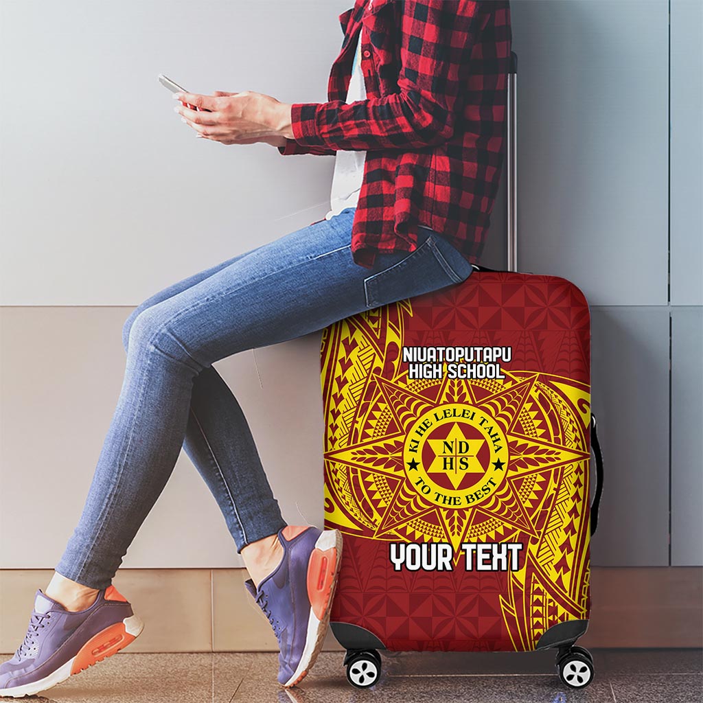 Personalised Tonga Niuatoputapu High School Luggage Cover Special Kupesi Pattern LT9 - Polynesian Pride