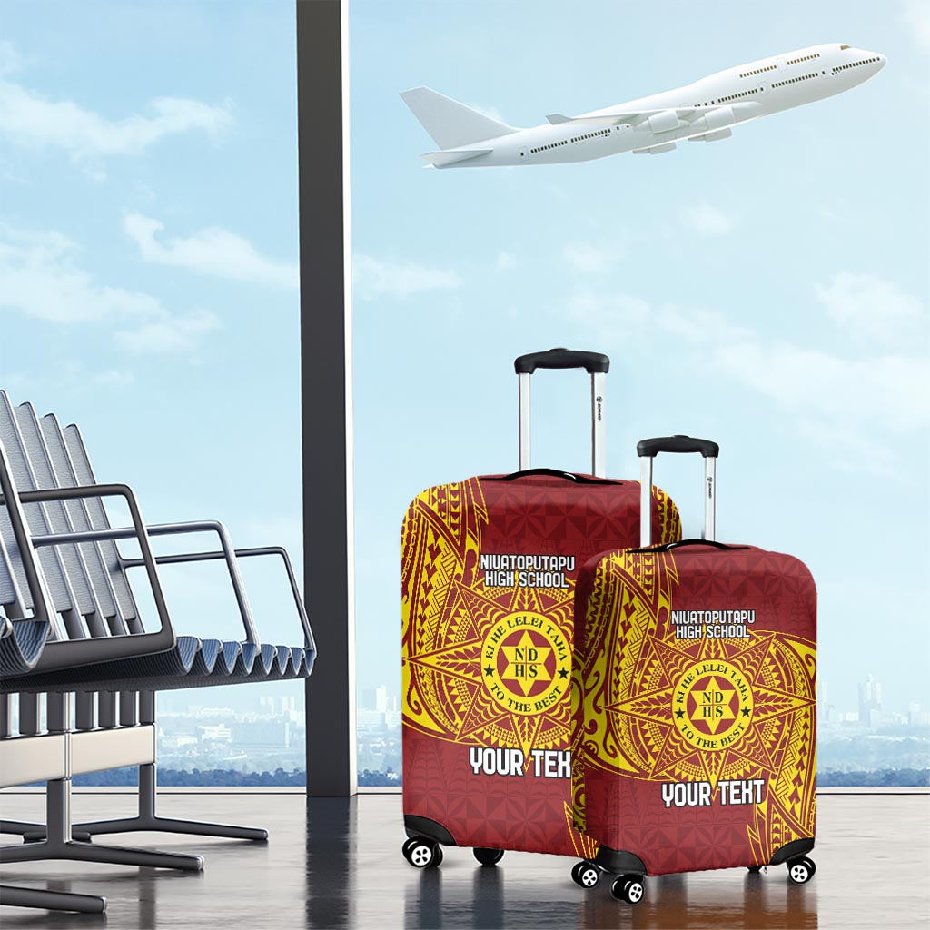 Personalised Tonga Niuatoputapu High School Luggage Cover Special Kupesi Pattern LT9 - Polynesian Pride