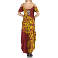 Personalised Tonga Niuatoputapu High School Summer Maxi Dress Special Kupesi Pattern LT9 - Polynesian Pride