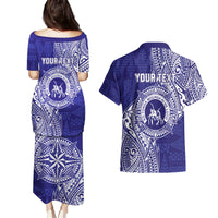 Personalised Tonga Queen Salote College Couples Matching Puletasi and Hawaiian Shirt Kolisi Fefine 1926 Special Kupesi Pattern LT9 - Polynesian Pride