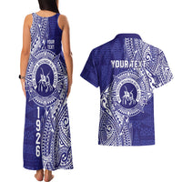 Personalised Tonga Queen Salote College Couples Matching Tank Maxi Dress and Hawaiian Shirt Kolisi Fefine 1926 Special Kupesi Pattern LT9 - Polynesian Pride