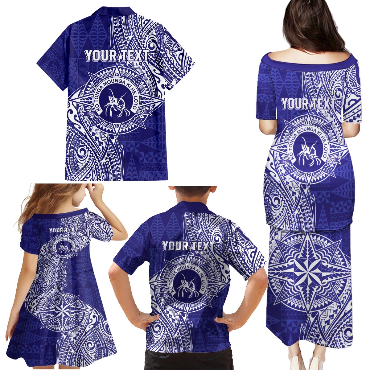 Personalised Tonga Queen Salote College Family Matching Puletasi and Hawaiian Shirt Kolisi Fefine 1926 Special Kupesi Pattern LT9 - Polynesian Pride