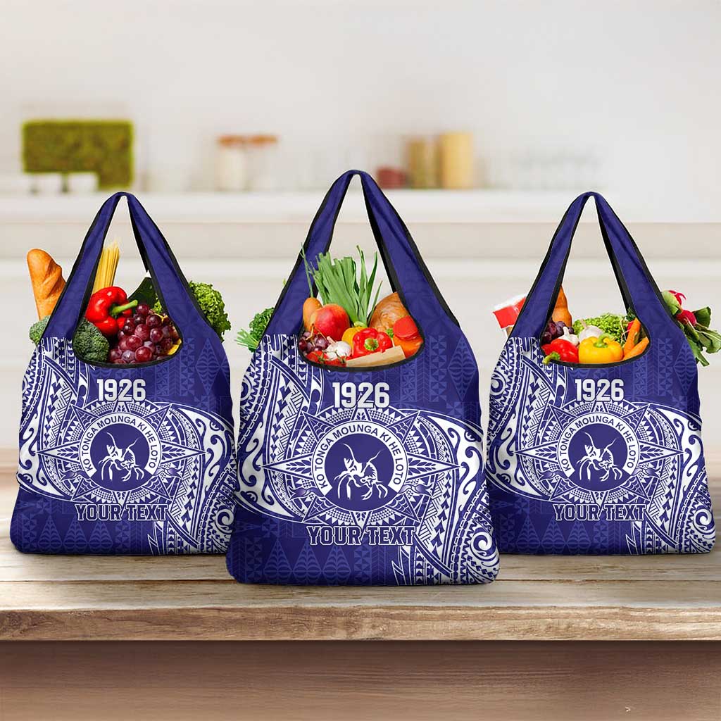 Personalised Tonga Queen Salote College Grocery Bag Kolisi Fefine 1926 Special Kupesi Pattern