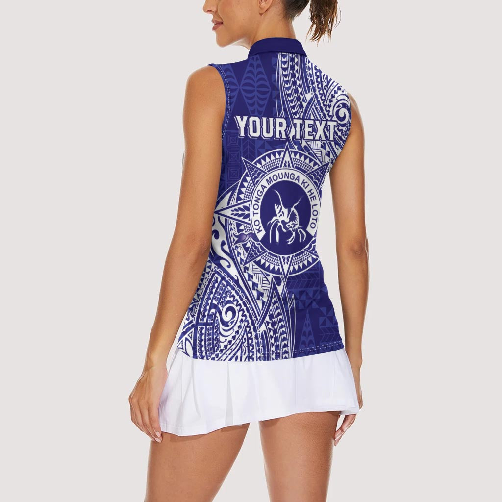 Personalised Tonga Queen Salote College Women Sleeveless Polo Shirt Kolisi Fefine 1926 Special Kupesi Pattern LT9 - Polynesian Pride