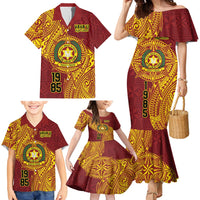 Personalised Tonga Vava'u High School Family Matching Mermaid Dress and Hawaiian Shirt Since 1985 Special Kupesi Pattern LT9 - Polynesian Pride