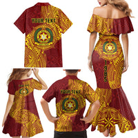 Personalised Tonga Vava'u High School Family Matching Mermaid Dress and Hawaiian Shirt Since 1985 Special Kupesi Pattern LT9 - Polynesian Pride