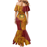 Personalised Tonga Vava'u High School Family Matching Mermaid Dress and Hawaiian Shirt Since 1985 Special Kupesi Pattern LT9 - Polynesian Pride