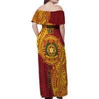 Personalised Tonga Vava'u High School Family Matching Off Shoulder Maxi Dress and Hawaiian Shirt Since 1985 Special Kupesi Pattern LT9 - Polynesian Pride